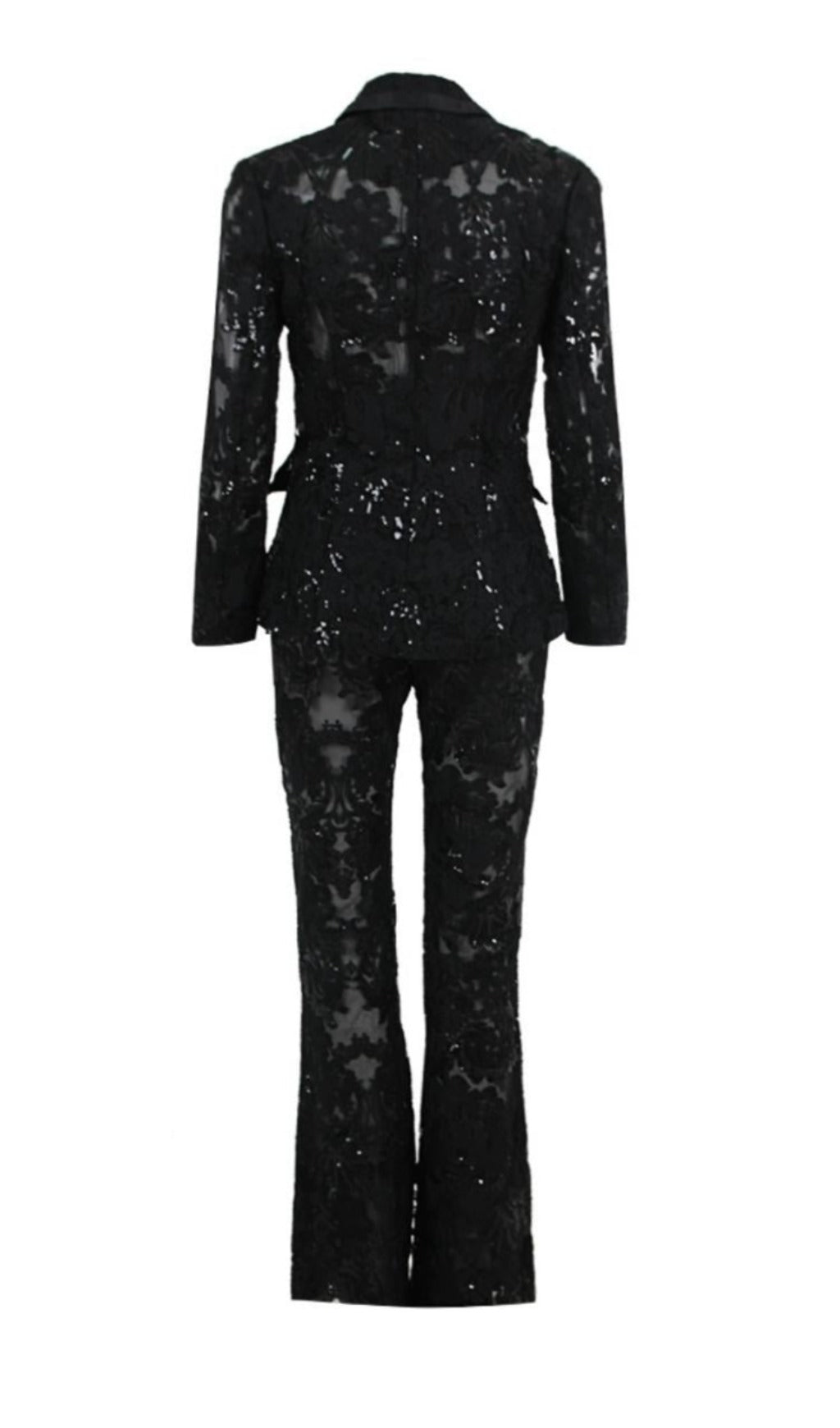 Black Lace Blazer And Pants