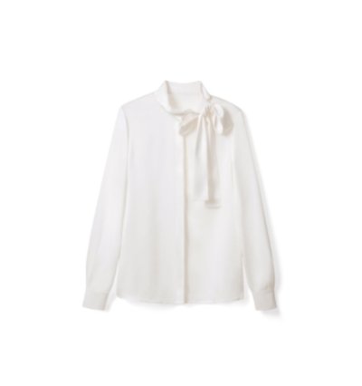 MEDUSA?BL1251 Acetate minimalist drape ribbon shirt for spring and autumn