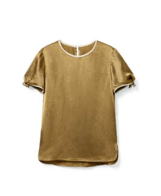 MEDUSA?BL1258 2025 new women's light luxury counter-level temperament acetate T-shirt for summer
