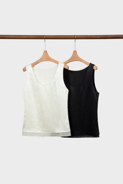MEDUSA?BL1267 Minimalist double-layer skin-friendly sleeveless vest for summer