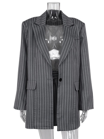 Mojoyce High Waist Slim Skirt Sets For Women Luxury Loose Long Sleeve Coats Woman Temperament Blazer 2 Piece Sets Womens Outfits
