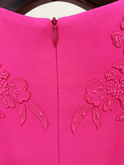 Adamina Pink Embroidered Mini Dress