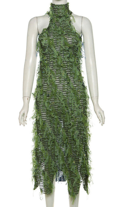 Akemi Halterneck Backless Midi Dress