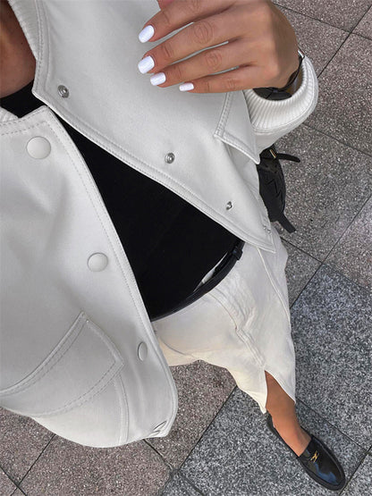 Mojoyce Slim Cotton Jackets For Women Casual Winter Long Sleeve Short Coat Woman Street Temperament Clothes Women's Autumn 2023