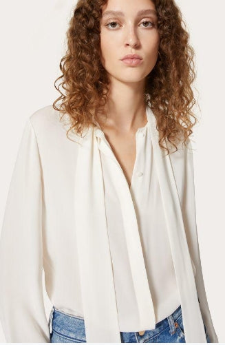 MEDUSA?BL1251 Acetate minimalist drape ribbon shirt for spring and autumn