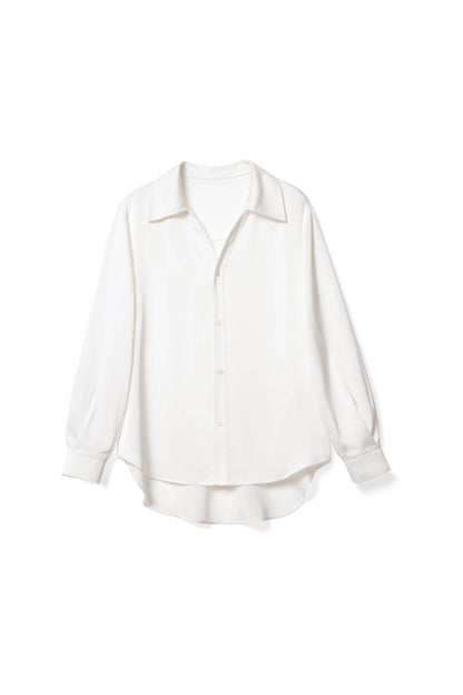 MEDUSA?BL1236  25SS Summer New Product Premium Heavyweight Pearl Glossy Satin Texture Loose Shirt