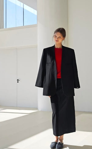 MEDUSA?JK933 Minimalist loose striped lined suit for spring and autumn